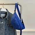 Klein blue canvas cross-body waist bag with double zippers and adjustable strap - Blue