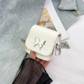 Mini witte crossbodytas met krokodillenreliëf en zilveren vlindergesp voor dames - Wit