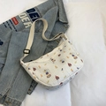 White embossed canvas tote bag featuring a colorful circus bear print with wide strap - Circus Theme (Style 7)