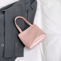Borsa tote minimalista rosa chiaro in pelle PU con manici lunghi per pendolari femminili - Rosa