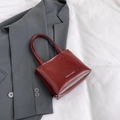 Borsa tote minimalista in pelle lucida bordeaux con stampa Fashion & Bags - Rosso