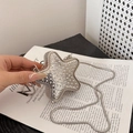Minibolso plateado en forma de estrella con cristales y cadena para la moda de verano 2025 - Estrellas Plateadas