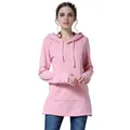 Felpa premaman rosa foderata in pile con coulisse e tasca a marsupio per l'inverno - M / Rosa
