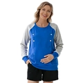 Sudadera de invierno para maternidad y lactancia en azul y gris con botones de presión - XL / Azul