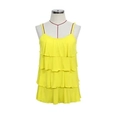 Bright yellow nursing camisole with multi-layer tiered ruffles in soft modal fabric - S / Yellow