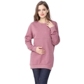 Dusty pink nursing sweatshirt for maternity with functional hidden zippers and casual fit - Pink