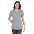 Short sleeve nursing t-shirt in grey cotton with hidden zipper for breastfeeding - Gray