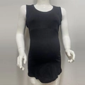 Close-up of black maternity nursing tank top with double-layer design for breastfeeding - S / Black
