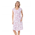 Floral maternity cotton dress with V-neck and rose patterns for pregnancy and nursing - M / Pink Rose Floral (D)