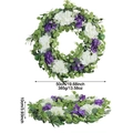 Ghirlanda primaverile 50cm con ortensie bianche e viole per decorazione porta - Ghirlanda primaverile fresca naturale (GH0077F)