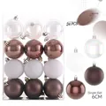 Set de 24 bolas de Navidad de 6 cm color café con acabados mates y brillantes - café