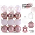 Set de 24 bolas de Navidad de 6 cm en oro rosa con acabados mate y brillante - Oro rosa