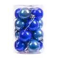 Set di palline di Natale blu con finiture opache, lucide e perlate in barattolo - 4cm / Blu Perlato
