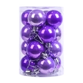 Palline di Natale viola lucide in tubo trasparente per decorazioni festive alber - 4cm / Viola Perlato