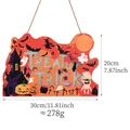 Cartel de madera Halloween 30x20cm con texto Trick or Treat e iconos festivos de calabaza - Sin Batería / Letrero de Luz de Momia