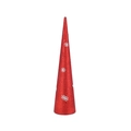 Detail of red glitter Christmas cone ornament with white snowflake patterns for decor - Red Snowflake Style