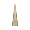 Detail of a slender golden glitter cone decoration for modern festive home tabletop styling - Gold Solid Color