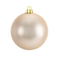 Detail of champagne gold matte Christmas ball ornament with a golden metallic hanging cap - Champagne