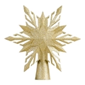 Puntale per albero di Natale a stella dorata con proiettore LED a fiocchi di neve - Spina US / Fiocco di Neve Oro