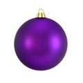 Matte paarse kerstbal met gouden dop voor feestelijke decoratie tijdens de feestdagen - 20cm / Paars