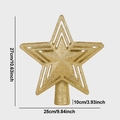 Goldener Glitzer-Weihnachtsbaumstern, 3D-Hohl-Design, Christbaumspitze Dekoration, 27 cm hoch - 27*25*10cm / Gold