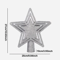 Funkelnde silberne Glitzer Stern Christbaumspitze hohl Weihnachtsdeko 27cm hoch - 27*25*10cm / Silber