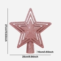 Funkelnder rosa Glitzer Weihnachtsbaumspitze Stern mit dreifacher Schicht und Maßen - 27*25*10cm / Roségold