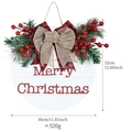Round wooden Merry Christmas door sign with red berries and black-red buffalo plaid bow - White Base Style (XM-HYF0008)