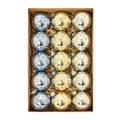 Set di 15 palline di Natale vintage infrangibili oro argento e blu in confezione regalo - Oro Temprato
