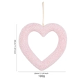 Decorazione a ghirlanda a forma di cuore rosa con texture glitterata e nastro di seta - Rosa e Bianco