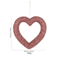 Ghirlanda cuore rosa glitterato per decorazione San Valentino con nastro bianco - Oro rosa