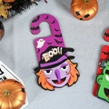 Appendino per porta di Halloween strega viola con testo Boo, pipistrello e fantasma - Motivo Cappello da Strega / Viola Strega