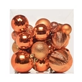Set palline di Natale bronzo con texture glitter e opache in scatola trasparente - 36PK / Bronzo