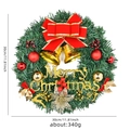 Ghirlanda di Natale da 30 cm con fiocco rosso, campane e scritta Merry Christmas - Ghirlanda a Doppia Campanella (XM-0013) / Diametro 30cm