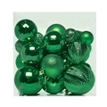 Set di palline di Natale verdi opache e glitterate in una scatola trasparente - 36PK / Verde