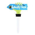 Halloween decorative yard sign featuring a green zombie hand holding a blue arrow board - Witch Hand-Blue