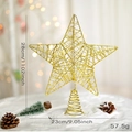 Puntale per albero di Natale a stella dorata glitterata con base a spirale 28cm - Piccolo (13*18cm) / Oro