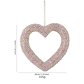 Ghirlanda a cuore da 30cm per San Valentino con glitter colorati e cordino - 30cm Multicolore Iridescente