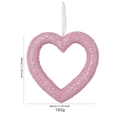 Decorazione a cuore rosa glitterato per San Valentino con cordino in seta bianca da appendere - 30cm Rosa