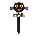 Cartoon bat Halloween garden stake with Happy Halloween sign for yard party decoration - Little Devil-Black