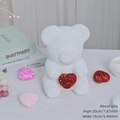 Orso glitterato bianco da 20cm con cuore rosso per decorazione regalo San Valentino - Orso Bianco