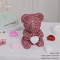 20cm rose pink glitter teddy bear with white heart decorative gift for Valentine - Rose Gold Bear
