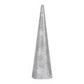 Cône décoratif argenté à paillettes avec flocons pour décoration de sapin de Noël - (Petit) 8.7*30cm / Argent Paillettes