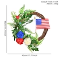 Handcrafted 45cm American flag wreath with red white and blue peonies for Independence Day - Rattan Wreath With Flag / 45cm