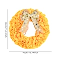 Yellow mesh bee festival wreath with burlap bow and daisy print, 40cm diameter - 40CM