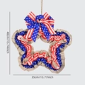Patriotischer sternförmiger Kranz mit US-Flaggenband, 40 cm groß für Türdekorationen - 40*35cm