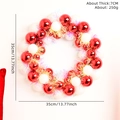 Ghirlanda di Natale fatta a mano da 35 cm con palline galvanizzate rosse e bianche e festoni - Ghirlanda di Tinsel Rosso Bianco (XM-0026-3)