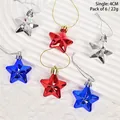 Set di 6 decorazioni a stella da 4cm rosso bianco e blu per feste nazionali o Natale - Stella Rotonda 4cm