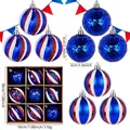 Set di 9 decorazioni natalizie da 6 cm con bandiera americana e dettagli glitterati - 6cm (9 Pezzi)