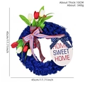 Ghirlanda patriottica da 45cm in juta con tulipani e targa Home Sweet Home - 45cm